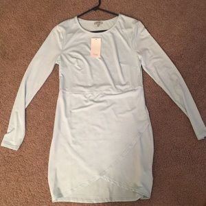 Pale blue long sleeve dress